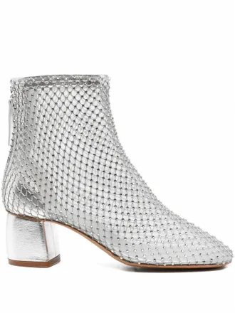 Forte_Forte Womens Strass Mesh Chic Ankle Boots In Nuage
