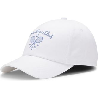 BOSS Tennis Club Adjustable 6-Panel Baseball Cap in White at Nordstrom