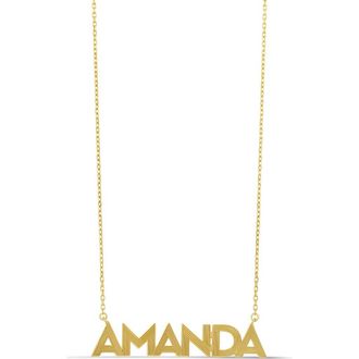 SHYMI Fluted Name Pendant Necklace in Gold at Nordstrom