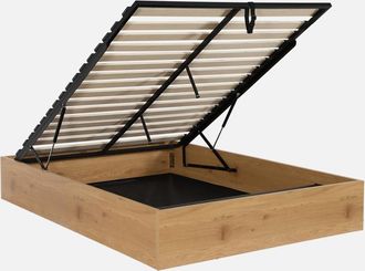 Sweeek Letto Contenitore Con Rete A Doghe 140x190cm Decorazione Legno