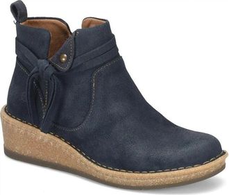 B&oslash;rn Born Vaughn BR0062372 Boots WomensM Navy Suede Wedge Ankle Bootie ZOGG3045