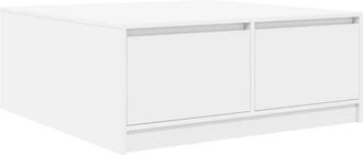 vidaXL Coffee Table with Drawers White 100x100x40 cm Vidaxl