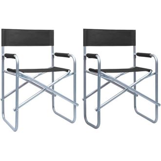 vidaXL Vidaxl - Directors Chairs 2 pcs Steel Black