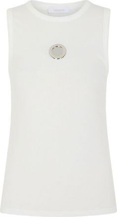 Paco Rabanne Sleeveless Top With Crew Neckline And Metallic Logo Detail