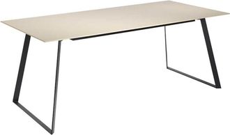 Pondecor Interiorismo Mesa rectangular Victoria patas metal negro mate, sobre MDF moka