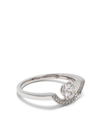 Loyal.e Paris Anello Intr&eacute;pide Grand Arc in oro bianco 18 carati con diamanti - Argento