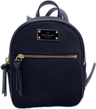 Kate Spade New York Black Nylon Leather Backpack (Pre-Owned)