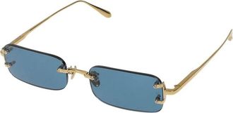 Linda Farrow Taylor Zonnebril - Dames - Zonnebrillen - Geel - 53 MM - Accessoires