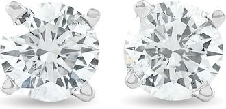 Pompeii3 1 1/4Ct Round Brilliant Cut Natural Diamond Studs in 14K Gold Basket Setting