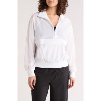Zella Perfect Day Half Zip Pullover in White at Nordstrom Rack, Size X-Large