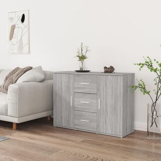 vidaXL Vidaxl - Aparador De Madera Contrachapada Gris Sonoma 91x29,5x65 Cm