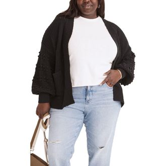 Madewell Bobble Cardigan Sweater in True Black at Nordstrom Rack, Size 1X