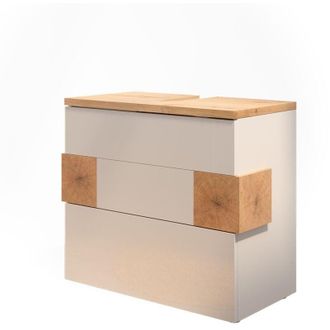 Vicco Mobile sottolavabo per bagno Eden, Bianco, 70 x 64.5 cm con 2 cassetti, Vicco