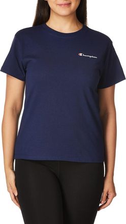 Champion Womens, Classic Short Sleeve T-Shirt, Lightweight Tee, Script Logo (Plus, Athletic Navy, XL