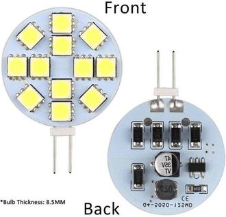 OEM Seis Bombillas Led G4 De 2 W, Luz Blanca C&aacute;lida 3000 K, 12-24 V