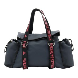 Vivienne Westwood Navy Pink White Rubber Leather Boston Bag Shoulder Bag Tote Bag (Pre-Owned)