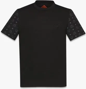 MCM Logo T-Shirt in Organic Cotton and Monogram ECONYL in Black at Nordstrom, Size X-Large