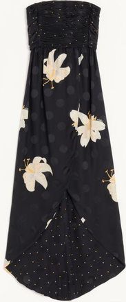 Valentino Abito Lungo In Crepe De Chine Jacquard Apres LHiver Lilium Donna NERO 40