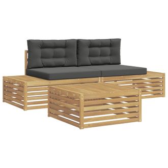 vidaXL 3 Pieza Conjunto De Sof&aacute;s De Exterior Poli&eacute;ster Blanco Vidaxl