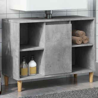 vidaXL Armadietto da Bagno Grigio Cemento 80x33x60cm Legno Multistrato - Vidaxl