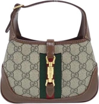Gucci Pre-owned Jackie 1961 GG Supreme Canvas Schoudertas - Dames - Vintage Mini Tas - Beige - ONE Size - Leer - Vintage