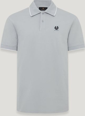 Belstaff Tipped Polo Mens Cotton Pique Quarry Blue Size S