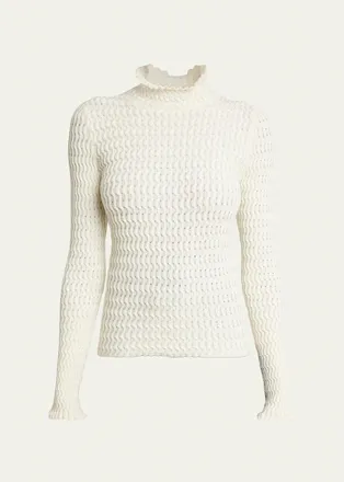 Proenza Schouler Juniper Textured High-Neck Sweater