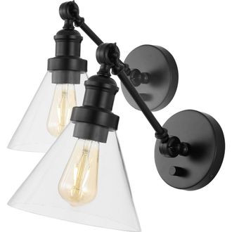 Jonathan Y Designs Cowie 8 Iron/Glass Adjustable LED Wall Sconce in Oil Rubbed Bronze at Nordstrom