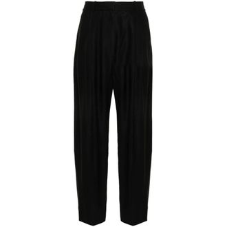 STUDIO NICHOLSON Wide Trousers, female, Blue, Size: 2XS Blue High-Waisted Trousers with Pleat Detailing