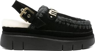 Mou Bounce Clog Back Strap - Lette - Dames - Klompen - Zwart - 39 EU - Schoenen