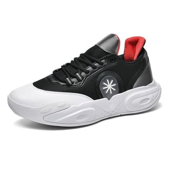 Generic Mens Basketball Shoes Breathable Anti Slip Shock-Absorbing Sports Training Boots Walking Shoes(Black,8.5 UK)