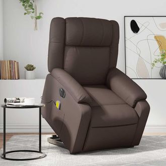 vidaXL Vidaxl - Sill&oacute;n De Masaje Elevable El&eacute;ctrico Cuero Sint&eacute;tico Marr&oacute;n