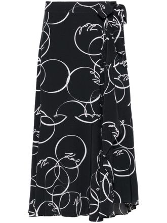 Karl Lagerfeld Wikkelrok met print - Zwart