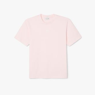 Lacoste Unisex Handtekeningen Katoenen T-shirt voor volwassenen (Roze)