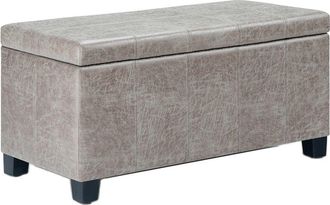 Simpli Home Dover 36In Contemporary Rectangle Storage Ottoman Bench
