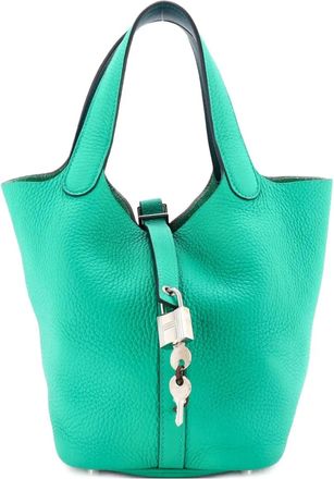 Herm&egrave;s Eclat Picotin Lock Bag Clemence with Swift PM bucket bag - Blauw