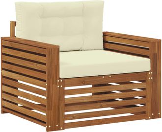 vidaXL Sof&aacute; De Exterior Madera De Acacia S&oacute;lida Y Poli&eacute;ster Vidaxl