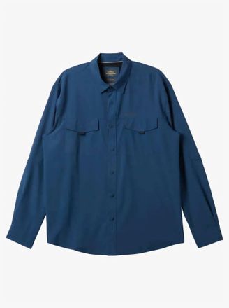 Quiksilver Mens Skipper Long Sleeve Woven Shirt In Ensign Blue