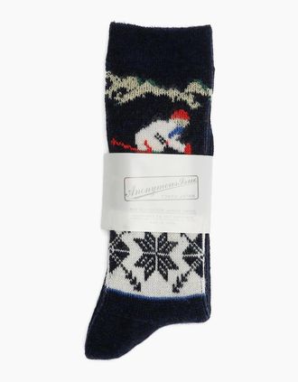 Anonymous Ism Mens Anonymous Ism Ski JQ Crew Mens Navy Socks - Size: 9.5/13/12.5/12/11.5/11/9/16/15.5/15/14.5/14/13.5/10.5/10