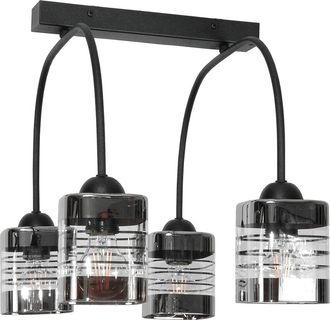 OEM L&aacute;mpara De Techo Colgante Cl&aacute;sica Negra Con Pantalla De Cristal 15-499 Davis