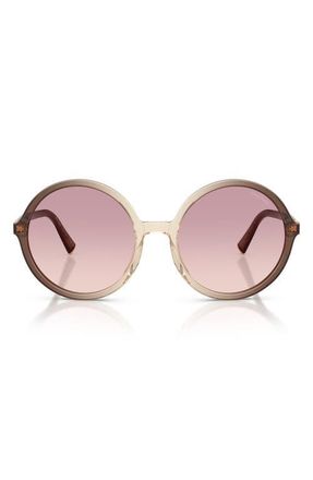 Miu Miu 59mm Round Sunglasses in Brown Gradient/Brown/Violet at Nordstrom