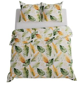 OEM Juego De Cama 220x200 Algod&oacute;n Sat&eacute;n Oliva Floral