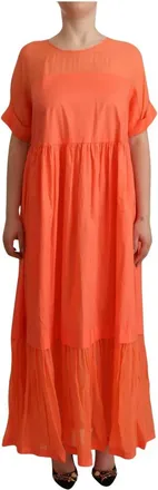 Twinset Maxi Abito Svasato - - Dresses - Donna - Arancione - L