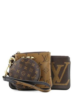 Louis Vuitton Trio Pouch Set Reverse Monogram Giant clutch bag - Bruin