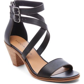 Lucky Brand Ressia Double Ankle Strap Sandal in Black 01 at Nordstrom, Size 5.5