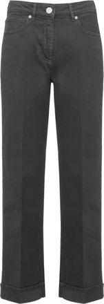 PESERICO Katoenen Twill Jeans - Dames - Regular Fit Jeans - Grijs - L - Katoen - Jeans