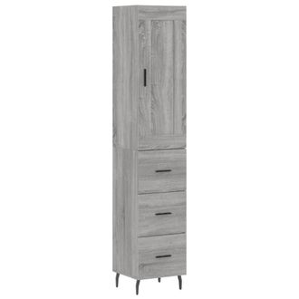 Berkfield Home Highboard Grey Sonoma 34.5x34x180 cm Engineered Wood