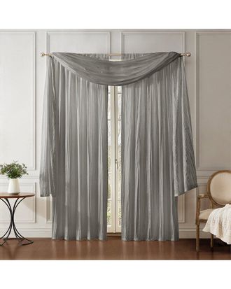 Elrene Athena Faux Silk Window Curtain & Scarf Set