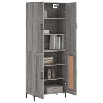 Berkfield Home Highboard Grey Sonoma 69.5x34x180 cm Engineered Wood