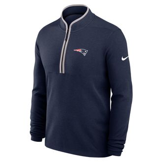 Nike New England Patriots Logo Victory Nike Mens Dri-FIT NFL 1/2-Zip Long-Sleeve Top in Blue | 034309IV8K-R48